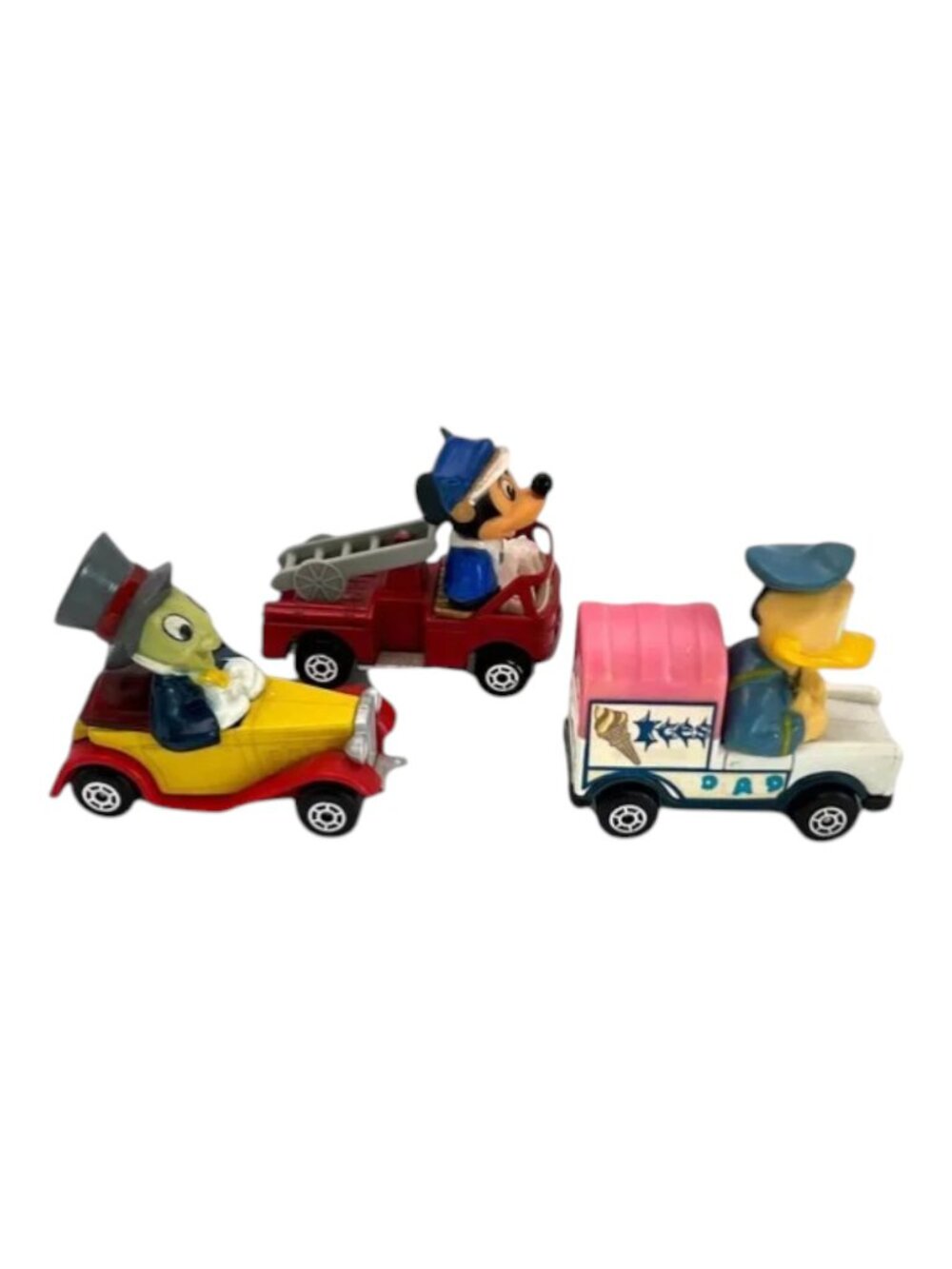 Vintage Walt Disney Matchbox Lesney Lot 3 Diecast Cars Donald Mickey Jiminy 1979